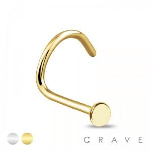 FLAT ROUND TOP SURGICAL STEEL NOSE SCREW (FISH HOOK)